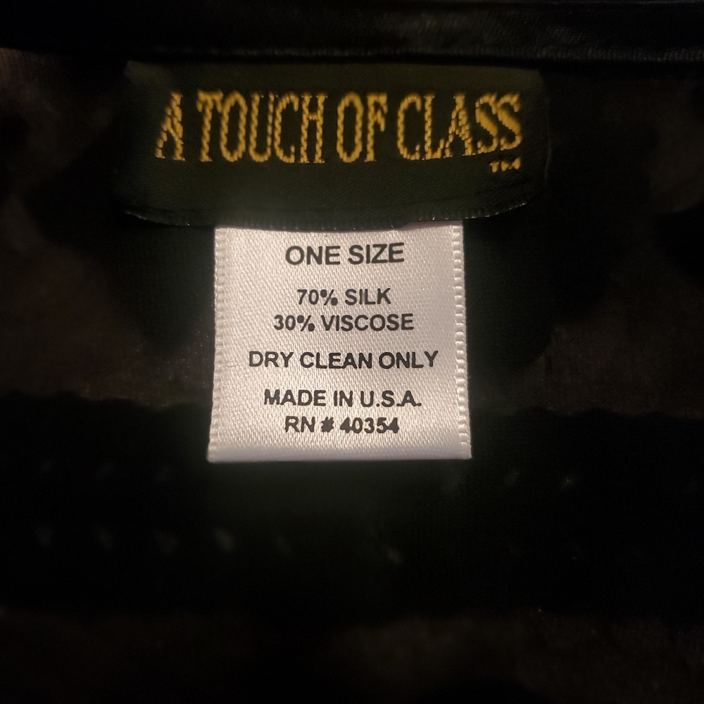 VINTAGE Touch of class fringed sheer kimono duster boho festival silk - Picture 9 of 11